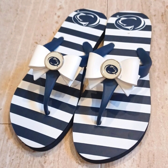 Shoes - Penn State College Edition Bow Tie Flip Flops